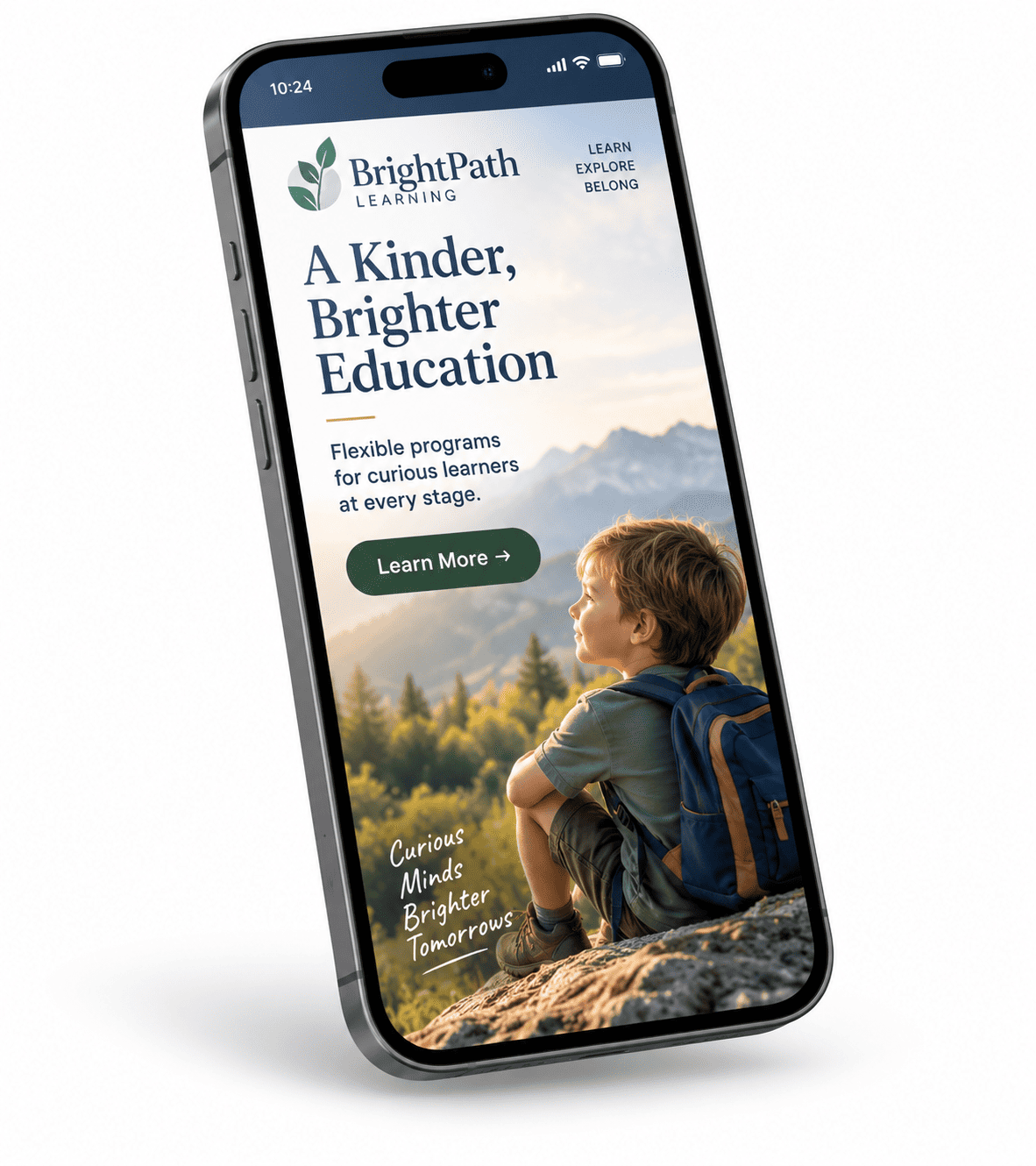 Educational image advertisement on a smartphone