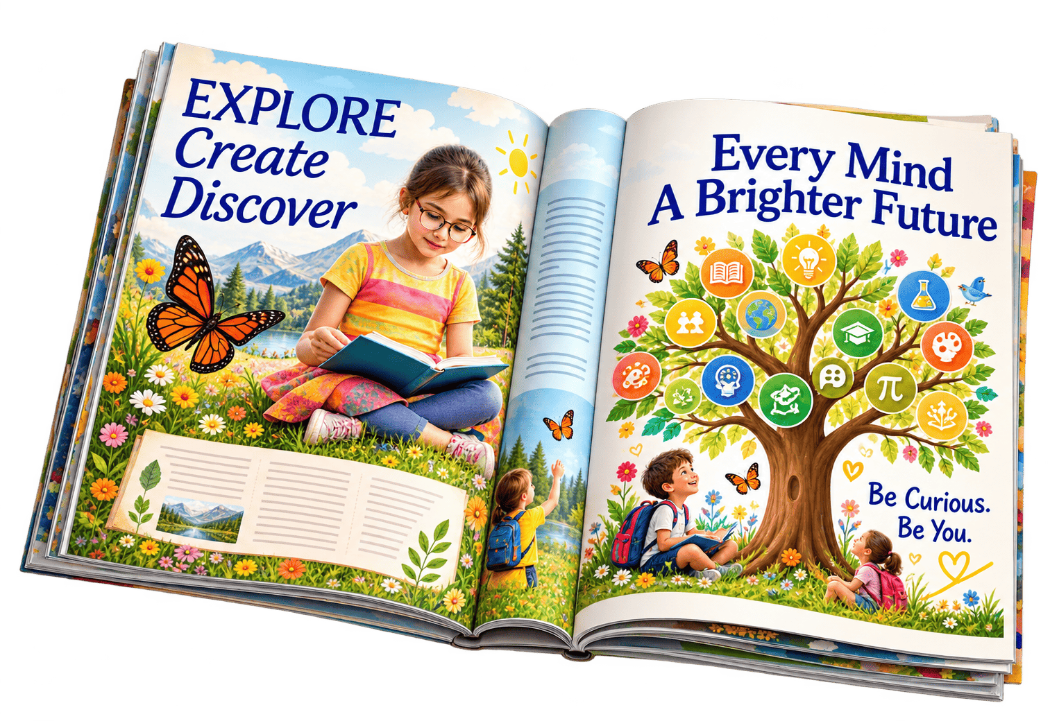 Explore, create and discover magazine spread