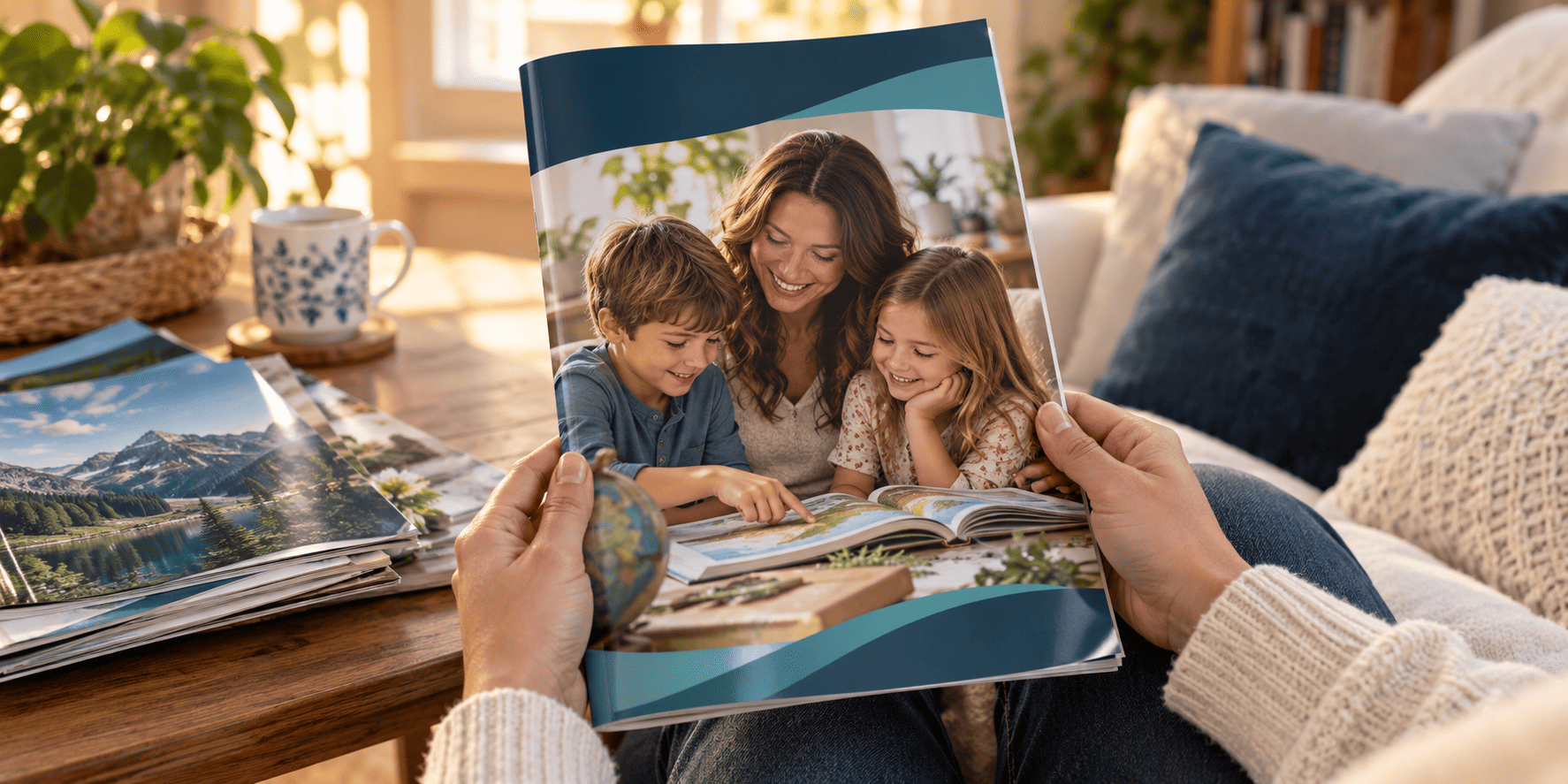 Hands holding a homeschool magazine